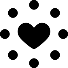 Heart With Circles Silhouette Cutting Svg Files, Free Vectors File